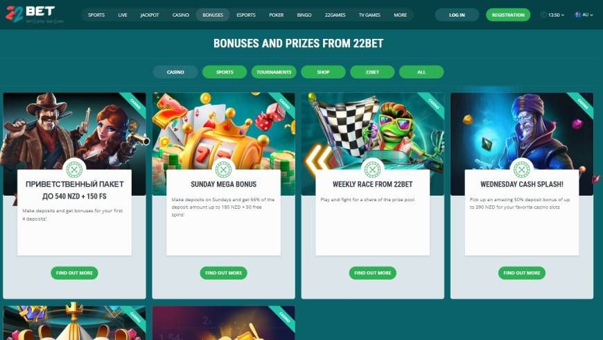 22Bet Casino Bonuses