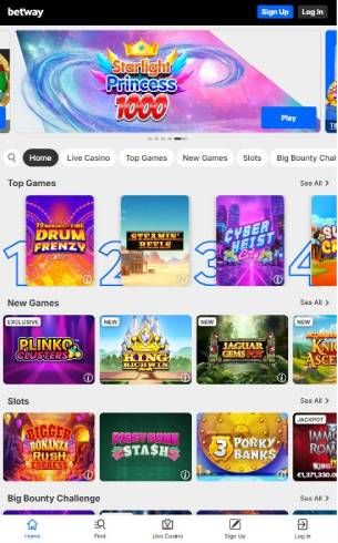 Betway Casino Home Page Mobile