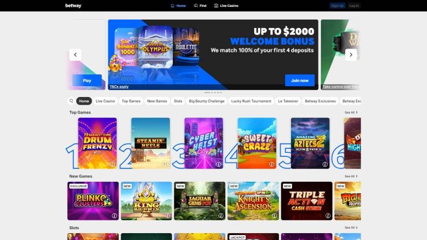 Betway Casino Home Page