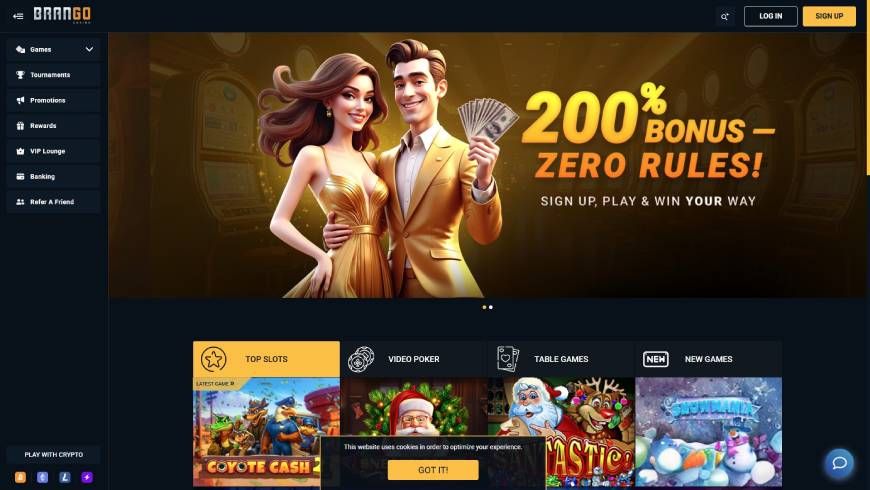 Brango Casino Home Page