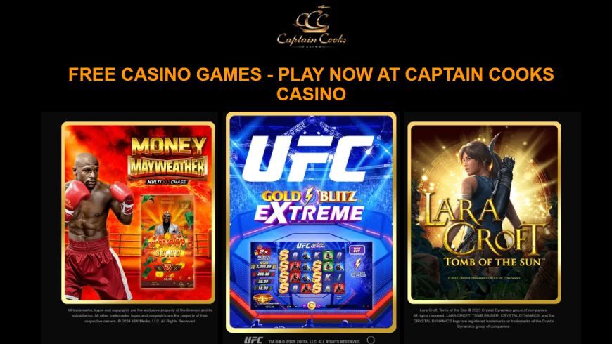 Captain Cooks casino home page