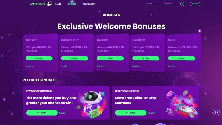 Casino Rocket Bonuses
