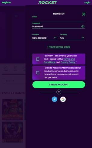 Casino Rocket Register Mobile