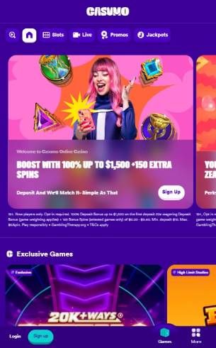 Casumo Casino Home Page Mobile