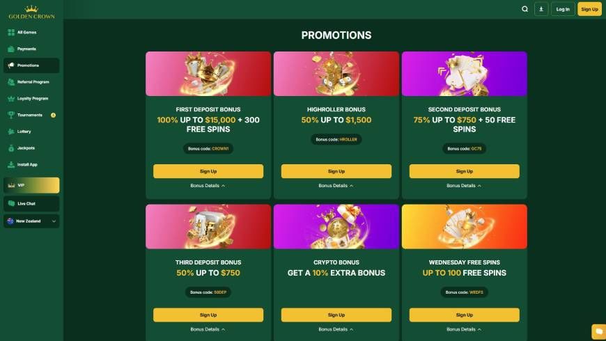 Golden Crown Casino Bonuses