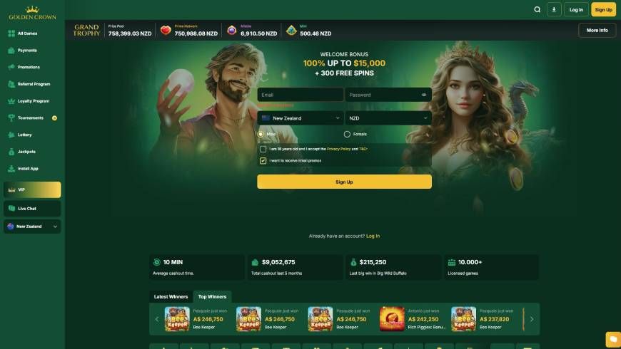 Golden Crown Casino Home Page