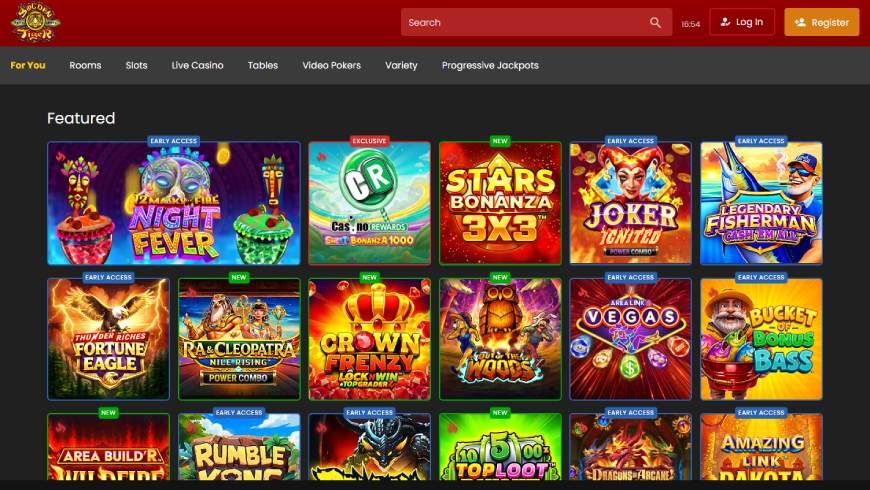 Golden Tiger casino home page