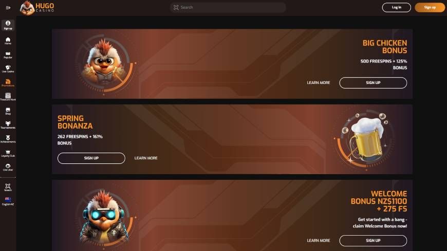 Hugo Casino Bonuses
