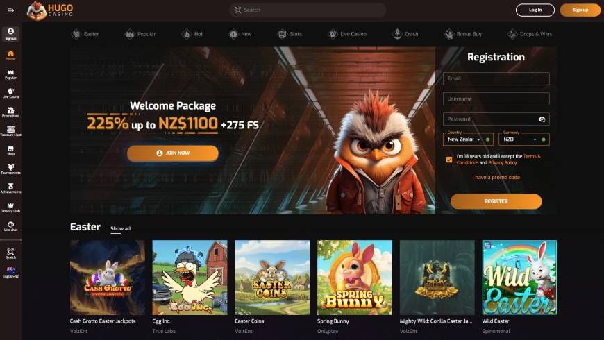 Hugo Casino Home Page