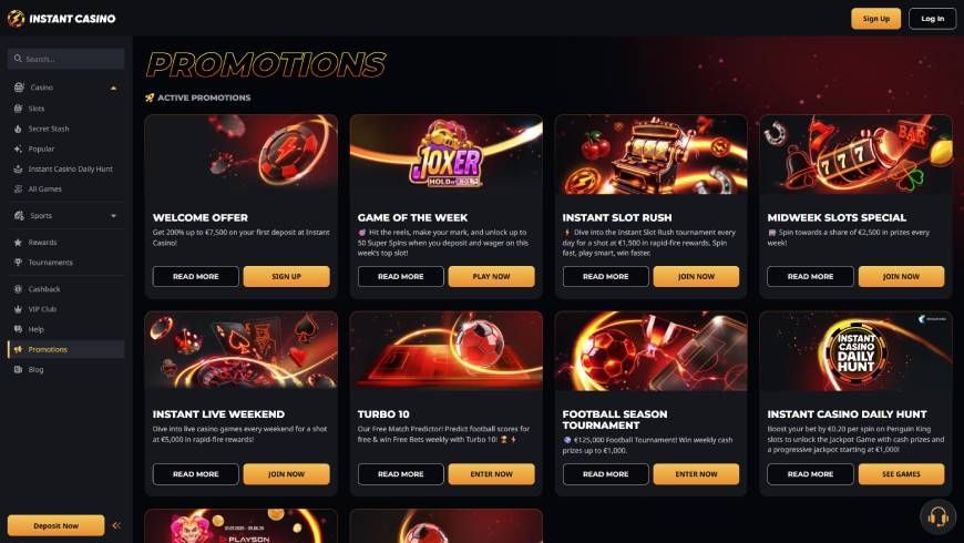 Instant Casino Bonuses