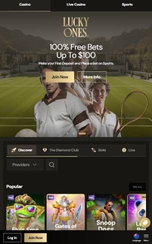 Lucky Ones Casino Home Page Mobile