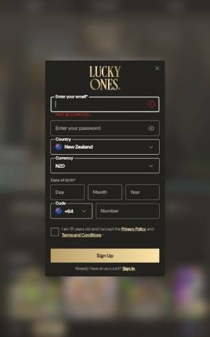 Lucky Ones Casino Register Mobile