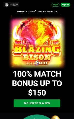 Luxury Casino Home Page Mobile