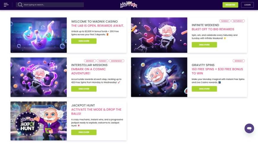 Madnix casino bonuses