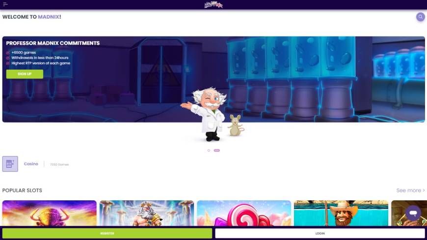 Madnix Casino Home Page