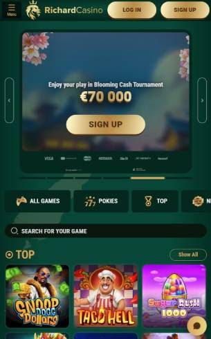 Richard Casino Home Page Mobile
