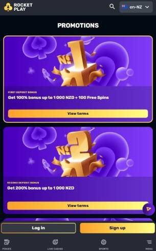 RocketPlay Casino Bonuses Mobile