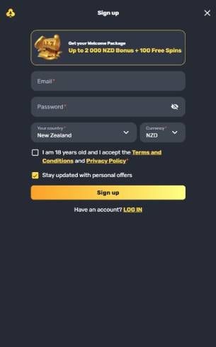 RocketPlay Casino Register Mobile