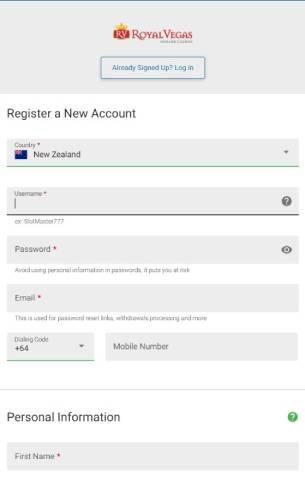 Royal Vegas Casino Register Mobile
