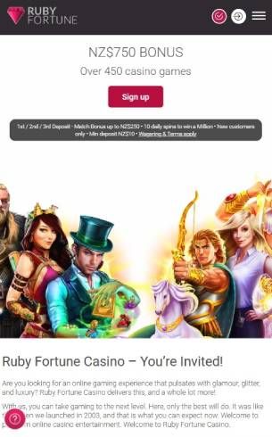Ruby Fortune Casino Home Page Mobile