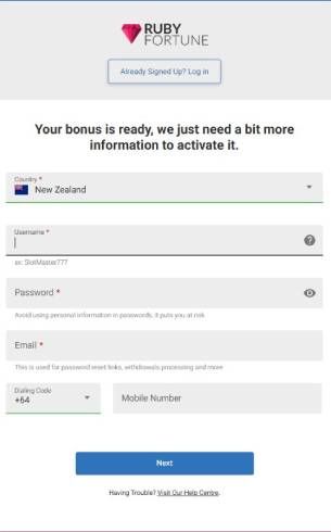 Ruby Fortune Casino Register Mobile