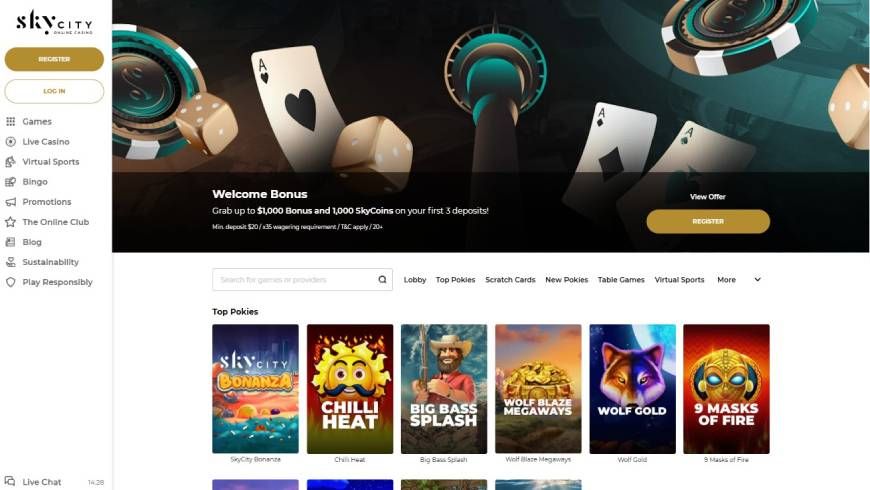Skycity Casino Home Page