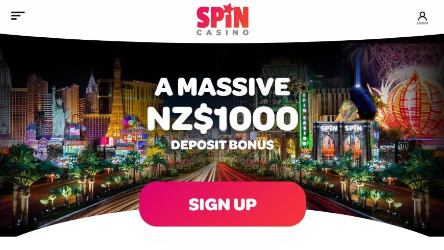 Spin Casino home page