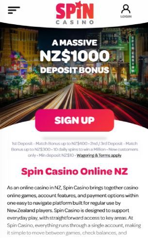 Spin Casino mobile