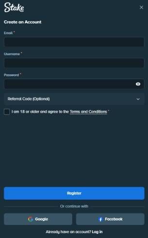 Stake Casino Register Mobile