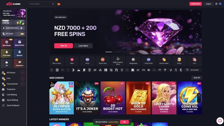 WooCasino Home Page