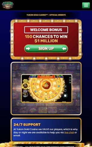 Yukon Gold Casino Home Page Mobile