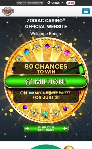 Zodiac Casino Home Page Mobile