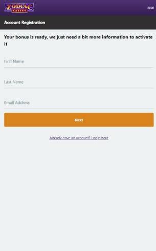 Zodiac Casino Register Mobile
